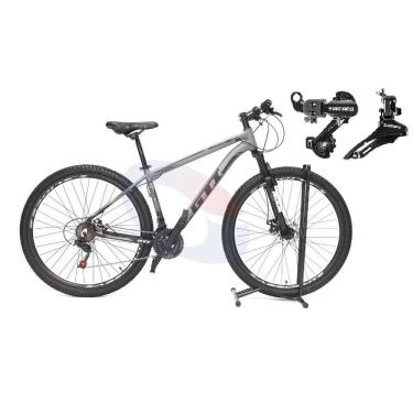 Imagem de Bicicleta Aro 29 Gti Roma Alumínio 21v Câmbios Shimano Freio a Disco - Cinza/Preto