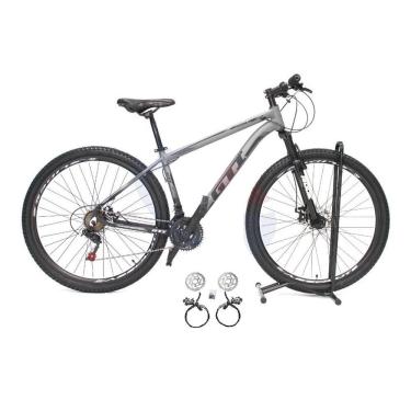 Imagem de Bicicleta Aro 29 Gti Roma 21v Freio a Disco Hidráulico Alumínio Garfo Suspensão - Cinza...