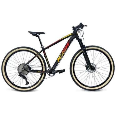Imagem de Bicicleta Aro 29 Ksw Xlt 12v Garfo com Trava K7 11/50 Freios Hidráulicos Kit 1x12 - Preto\Vermelho\Amarelo