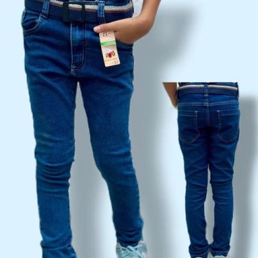 Imagem de Calça Menino Jeans Infantil e Juvenil com Cinto  Conforto e Estilo Pre