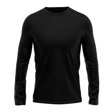 Imagem de Camiseta Masculina Manga Longa Dry Proteção Solar UV Segunda Pele Treino-Masculino