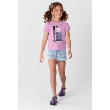 Imagem de Blusa Wandinha infantil menina em malha Brandili Rosa-Feminino