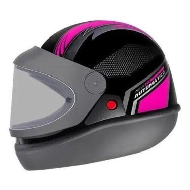 Imagem de Capacete Ebf Automático Fechado Moto Bolt , Preto e Rosa, 60