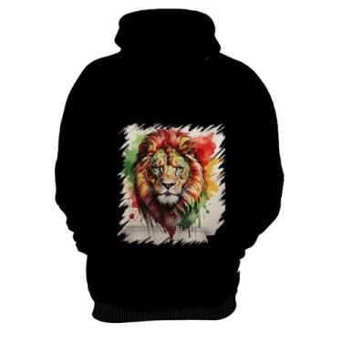 Imagem de Blusa de Frio Leão Ilustrado Cromático Abstrato Rei 5 - Kasubeck Store