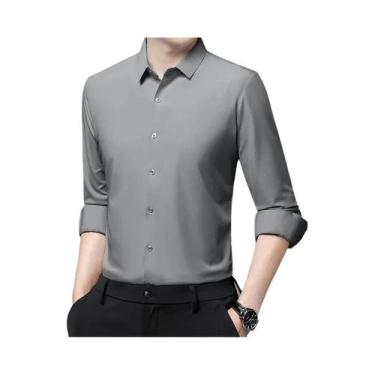 Imagem de Camisa Casual De Negócios Masculina Slim-fit Ultra-Elástica De Manga L