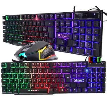 Imagem de Kit gamer Teclado Semi Mecanico Anti-ghost Multimidia e Mouse Ergonomi