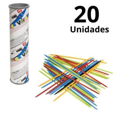 Imagem de Kit 20 Pega Vareta Jogo Brinquedo Educativo TUBO 21 Palitos - MinutoBa