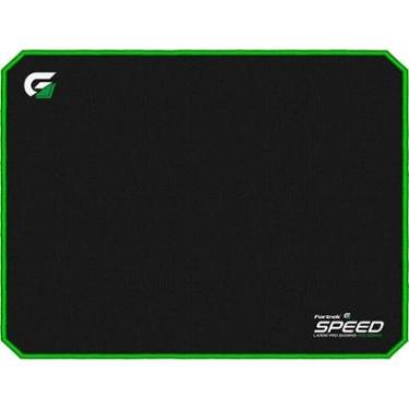 Imagem de Mousepad Gamer FORTREK Speed MPG102, Grande (440X350mm), Preto/Verde - 72695-Unissex