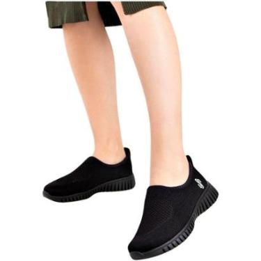 Imagem de Tênis Slip On Feminino Usaflex Tricot Baixo Sola Conforto-Feminino