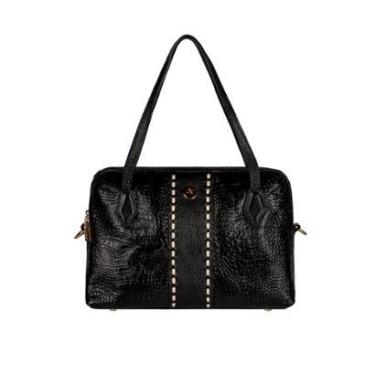 Imagem de Bolsa de mão em couro croco Safira-Feminino