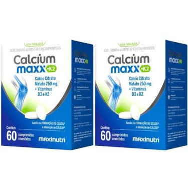Imagem de KIT 2X CALCIUM MAXX K2 ( Cálcio Citrato Malato + Vitaminas D3 e K2) 60