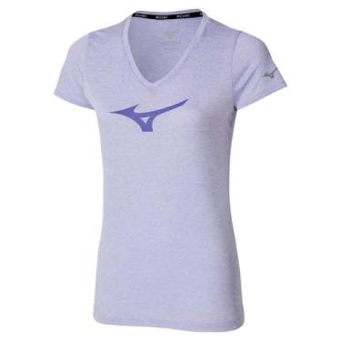 Imagem de Camiseta de Corrida Mizuno Core Runbird Feminina, G, Azul