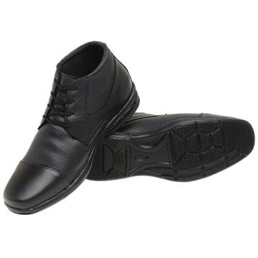 Imagem de Bota Social Casual Masculino Conforto Ortopédico Antistress De Amarrar