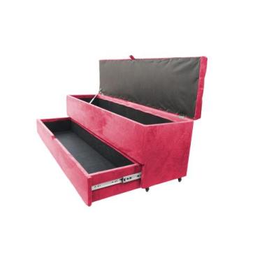 Imagem de Recamier puff baú sapateira e gaveta 1,58 cm para cama queen size - ro