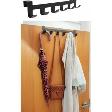 Imagem de Organizador 6 Ganchos Porta Roupas Bolsas Preto 34,5cm - Congratulatio