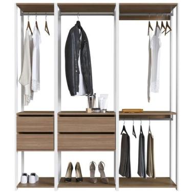 Imagem de Guarda Roupa Closet 3 Peças com 3 Cabideiros 4 Gavetas e 2 Nichos Easy