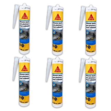 Imagem de Selante Sika Sikasil 401 Para Piscinas Transparente 280ML Com 1, 3, 6 