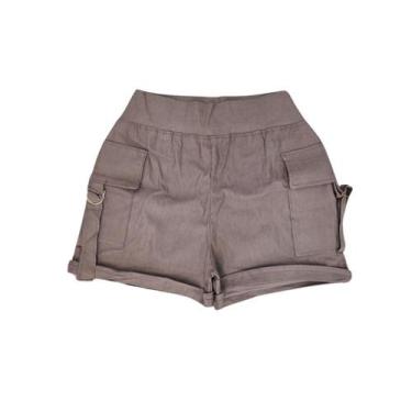 Imagem de Shorts Plus Size Feminino Cargo Bolso Barra Dobrada 0515 - Bellucy Mod