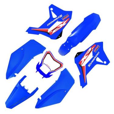 Imagem de Kit Plástico Biker R1de Xr 250 Tornado C/ Carenagem Farol Adesivo, Azu