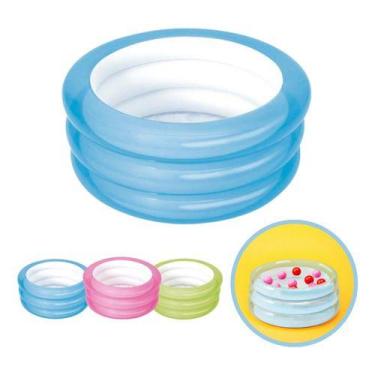 Imagem de Banheira Infantil Bebê Banho Verão Pequena Inflável 80l - HOME22, Azul