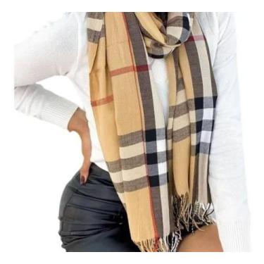 Imagem de Cachecol Lenço Xadrez Inverno Echarpe Feminino - na moda