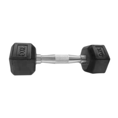 Imagem de Halteres Sextavado Injetado com Pegada Cromada 3,0Kg - ANILHAS FITNESS