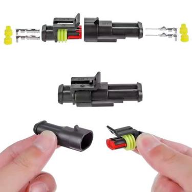 Imagem de 5x Conector Prova D agua Automotivo Macho Femea 2 vias QUANTIDADE:1 UN