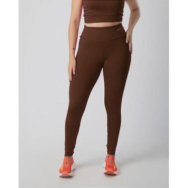 Imagem de Calça Legging Poliéster Básica para Treino e Yoga - Planbe, Old copper