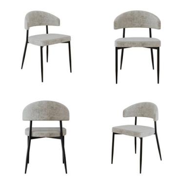 Imagem de Cadeira Bless Fixa com 4 Pés 55 x 52,5 x 77,5 cm com 4 Unidades Bege/O