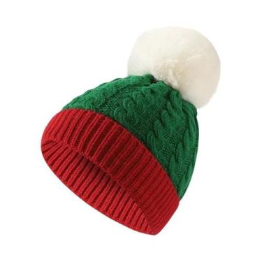 Imagem de Gorro De Natal Quente De Crochê Com Pompom Para Adultos E Crianças, Pr