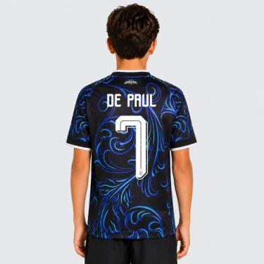 Imagem de Camisa Adidas Argentina Away 2026 Juvenil 7 DE PAUL, 16 ANOS