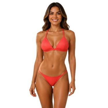 Imagem de Biquíni Feminino Aviador Canelado Calcinha Fio Dental e Empina Bumbum 