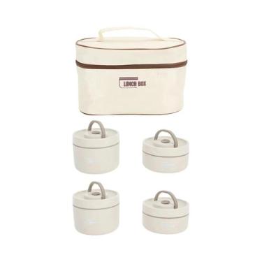 Imagem de Marmita Térmica De Aço Inoxidável Isolada Com Bolsa Para Estudantes, R