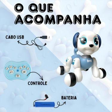 Imagem de Cachorro Robô com Controle Remoto, Som e Bateria Recarregável Azul - B
