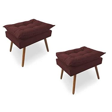 Imagem de kit 2 Puff Decorativo Linda Pés Palito Platinum Decor Marsala