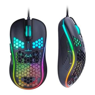 Mouse Gamer Colmeia Usb Ultraleve Led Rgb Macro 7200 Dpi