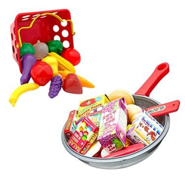 Imagem de Pica Pau Brinquedos Cozinha Infantil Chef 31 Peças Frigideira, Frutas e Legumes