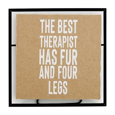 Imagem de Mud Pie, Best Therapist, placa de metal para cães, 20,32 cm x 20,32 cm (8" x 8")