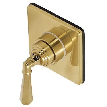Imagem de Kingston Brass KS3047HL Válvula de desvio de três vias Metropolitan com alça única, kit de acabamento, latão escovado