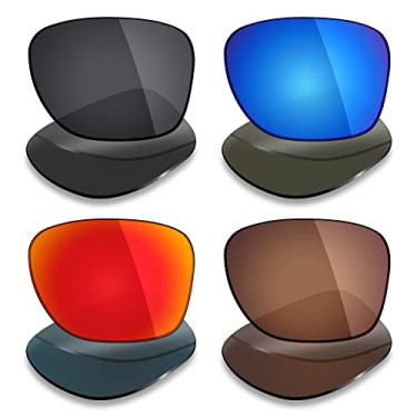 Imagem de Mryok 4 pares de lentes polarizadas de substituição para óculos de sol Oakley Latch SQ Asian Fit OO9358 – preto furtivo/vermelho/azul gelo/marrom bronze