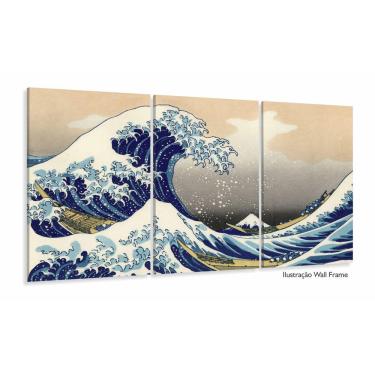 Imagem de Quadro Hokusai A Grande Onda de Kanagawa Mosaico 3 peças 125
