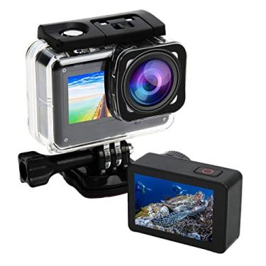 Imagem de Vbestlife Câmera de ação WiFi 4K 20MP, Câmera subaquática à prova d'água de tela dupla SJ10, 4K 60FPS, ângulo amplo de 170 graus, controle de toque, 1300mAh, Vlog Mini DV para esportes de mergulho