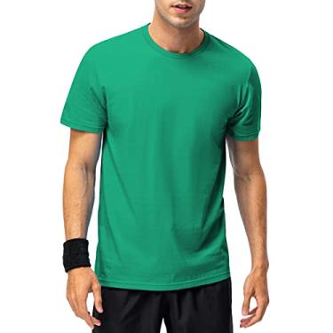 Imagem de Homtoozhii Camiseta masculina feminina manga curta gola redonda camisas de algodão sólido para esportes casuais ruas