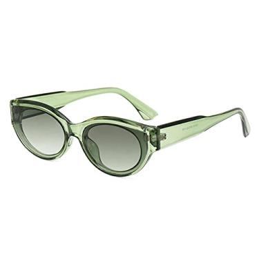 Imagem de Óculos de sol retrô com armação oval personalidade passarela óculos de sol com armação pequena óculos de sol universal uv400 masculino/feminino, bva, verde, branco
