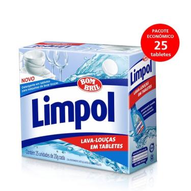 Imagem de Detergente em tabletes para máquinas de lavar louças - Limpol - Contém 25 unidades de 20g cada
