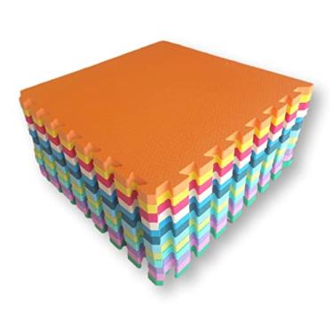 Imagem de Tatame Kit 4 Tapetes EVA Coloridos 50x50x4cm 40mm Infantil Academia Ginástica