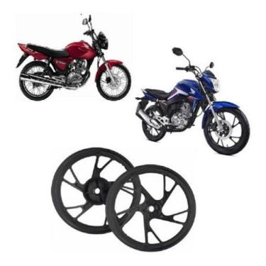 Jogo Roda Liga Leve Moto Biz 125 Biz 110 Rodão Esportiva 5 Pontas Pé  Galinha Preta Par Scud - Roda de Moto - Magazine Luiza