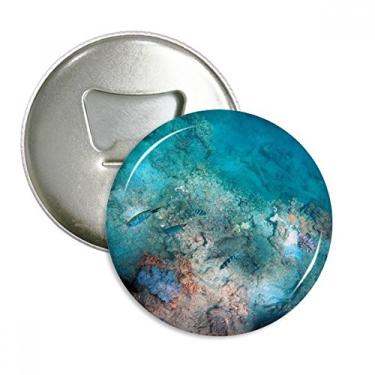 Imagem de Ocean Colorful Fish Science Nature Picture Abridor de garrafas ímã de geladeira emblema multifuncional