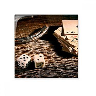Imagem de Pedra decorativa de tijolo vitrificado com foto de cerâmica azulejo brilhante para fotos de jogos de pôquer de dados