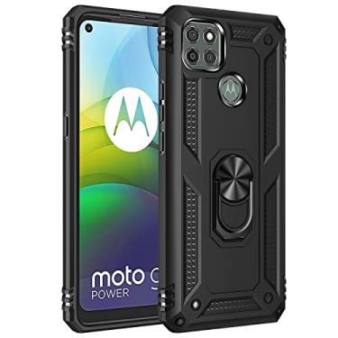 Imagem de Caso de capa de telefone de proteção Para Motorola Moto G9 Power Case Telefone celular com suporte de suporte magnético, proteção à prova de choque pesada para a Motorola Moto G9 Power (Color : Black